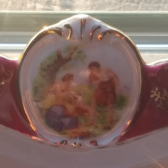 Made in Germany Vintage Bavaria CICO Germany Ashtray 7.5" Mid Century Red Gold - Picture 4 of 4